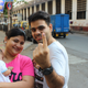 Mohit and Nopoor Sethi, after he cast his vote